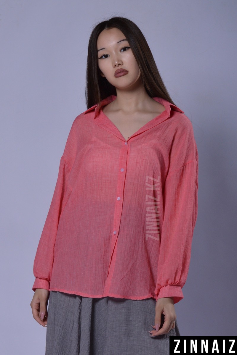 Рубашка марлевка оверсайз Zinnaiz z3118 pink