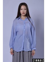 Рубашка марлевка оверсайз Zinnaiz z3118 blue