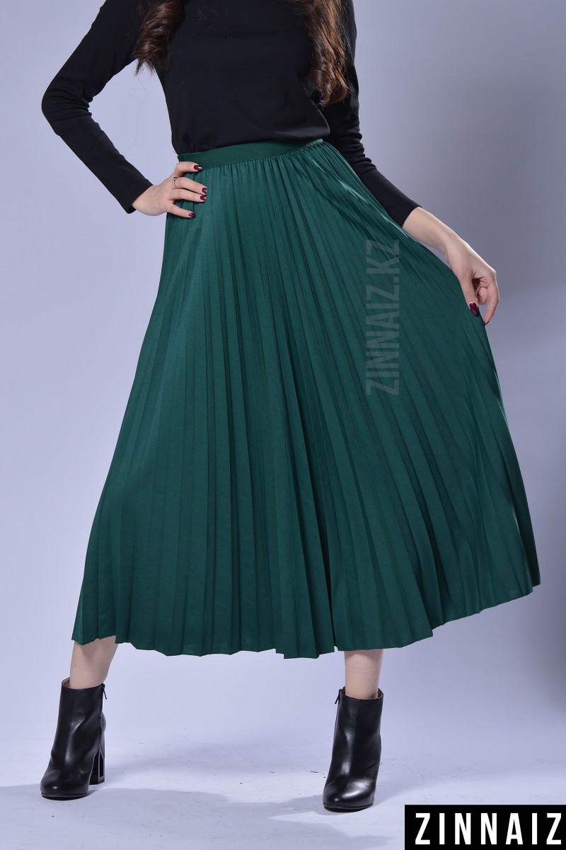 Плиссированная юбка Zinnaiz z3063 green